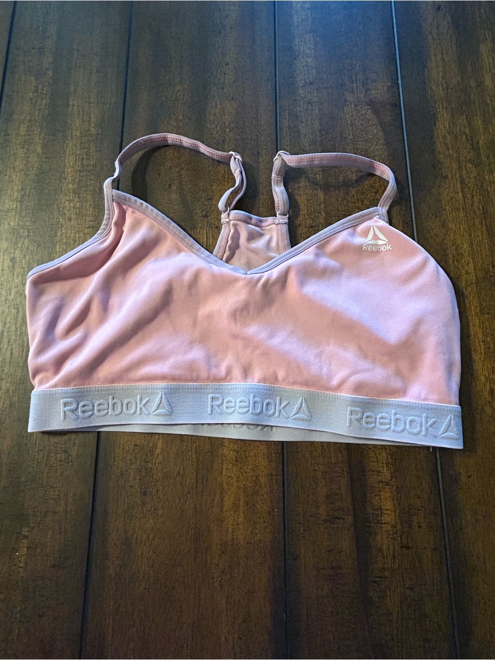 Reebok Pink Seamless Sports Bralette with Logo Band